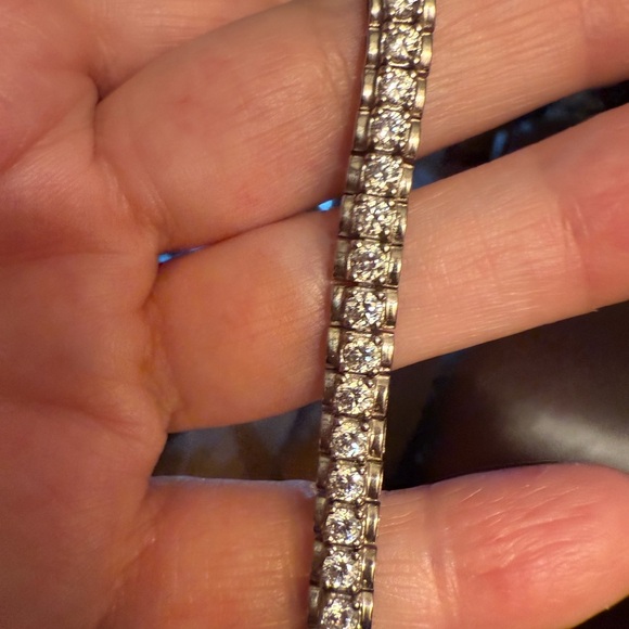 Estate Nolan Miller 925 Sterling Silver Diamonique Tennis Bracelet - Picture 4 of 5